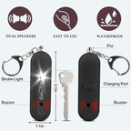 Personal Safety Alarm - Waterproof Rechargeable Security Alarm - 140dB Extra Loud Siren & Strobe Light - Self Defense Keychain - Gift for Women, Teenagers, College Girls, Seniors(Aqua+Black)