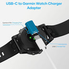 Charger Adapter for Garmin Watch 4-Pack,USB C to Garmin Charging Data Cable Adapter for Forerunner 55/165/970/570/945/265,Vivoactive 6 5 4S,Fenix 8 7 6,Venu 4/3/3S/SQ,Epix Pro 2,L-Shaped Blue