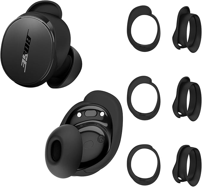 [3 Pairs] Ear Tips Covers for New Bose QuietComfort Earbuds, Sport Anti-Slip EarTips Silicone Anti Scratches Replacement Ear Covers Earbuds Accessories (S/M/L) (Black)