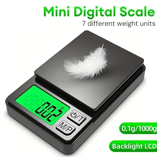 Travel Luggage Weight Scale - 4pcs Digital Pocket Scale 1000g/0.1g with Backlight LCD, Mini Handheld Scale for Food & Jewelry - Precision Measuring Tool (1 0.01g 500g)