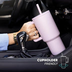 Simple Modern Easter 40 oz Trek Tumbler with Handle and Straw Lid | Cup Holder Friendly Insulated Stainless Steel Travel Mug | Easter Bunnies