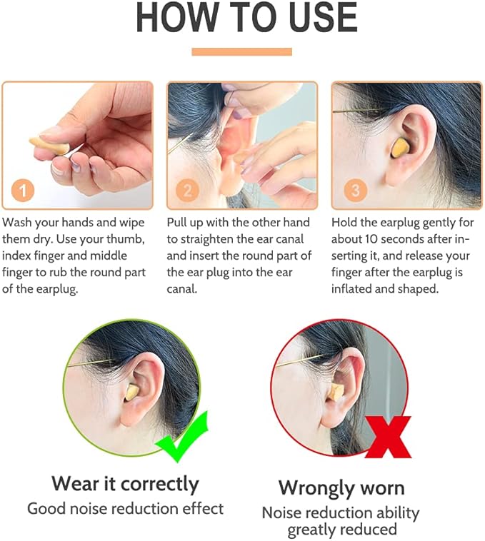 LYSIAN Slim Fit Foam Ear Plugs for Small Ear Canals, 100 Pairs 35dB SNR Noise Reduction Earplugs for Work, Travel and Discreet Daily Use, Women, Teens, Beige