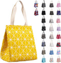 iknoe Insulated Lunch Bag for Women & Adults, 9L Foldable Wide-Open Cooler Bag with Pockets, Leakproof & Portable, for Picnic, Office, Beach(Yellow)