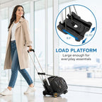 Mount-It! Folding Luggage Cart with Wheels, Foldable Hand Truck Dolly Carries 77 lbs, 4 lbs Lightweight, Fits Carry-On, Telescoping Handle, Bungee Cord