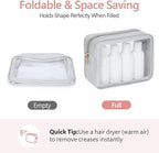 PACKISM Clear Makeup Bag - TSA Approved Toiletry Bag for Carry-on & Checked Luggage, Water Resistant Car Storage Organizer with Reinforced Seams