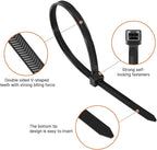 12 Inch V-Shaped Zip Ties Double Sided Toothed,250 LBS Tensile Strength Heavy Duty Cable Wire Ties With Self-Locking Adjustable More Durable Nylon Tie Wraps for Indoor Outdoor（50 Pack）