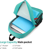 Backpack Set for Girls Boy Kids Backpack with Lunch Box for Elementary Primary Kindergarten School Bag (Lake Green Blue Set, Large)