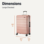 Amazon Basics 30" Hardside Large Checked Luggage, Expandable For Up to 15% More Space, Scratch-Resistant Surface, Four Multi-directional Wheels, Rose Gold