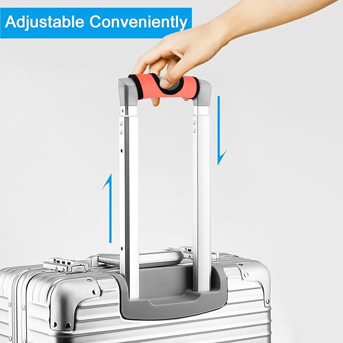 Cosmos 5 Pcs Neoprene Luggage Handle Wrap Soft Grip Handle Cover Luggage Identifier with Hollow Design for Push-Button Handle Trolley Handle and Travel Suitcase Trolley Case (Fluorescent Orange)