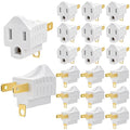 ZEAYEA 20 Pack 3 Prong to 2 Prong Adapter, Polarized Grounding Converter, Grounding Outlet Adapter for Wall Outlet Plugs Household Appliances