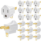 ZEAYEA 20 Pack 3 Prong to 2 Prong Adapter, Polarized Grounding Converter, Grounding Outlet Adapter for Wall Outlet Plugs Household Appliances