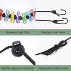 Travel Clothesline, Portable Retractable Clothes Line Outdoors, Camping Clothesline for Cruise Ship Cabin Essentials, RV Accessories, Indoor Laundry Drying with 12 Clips 13 Beads, 4.9-12ft