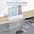iWALK Charger Station for iWALK Portable Charger 4500mAh, 4800mAh, 5000mAh Power Bank for iPhone Charging Station Multiple USB-C Family-Sized Charger Station for Home(Station Only), Purple