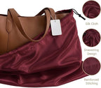 Q&J Fabric Co. 4 Pack Satin Dust Bag 15.7x19.7 inch + 19.7x23.6 inch Burgundy 100% Polyester Silk Bag Purse Dust Bag Shoe Bags for Closet Purse Protector Bag Dust Covers for Purses