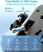 Universal Travel Adapter, International Travel Plug Adapter with 3 USB-C ＆ 2 USB-A Ports(Total 30W), All in One Portable Adaptor, for USA, UK, EU, AU ＆ 224+ Countries (Black)