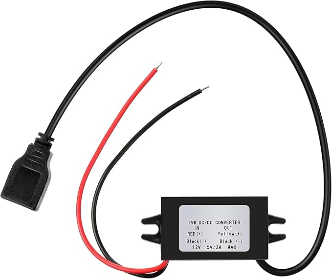 Weewooday 1 Piece 12v to 5v Dc Converter Buck Module USB Output Power Adapter Dc Car Power Converter Regulator