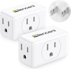 LENCENT 2 Prong to 3 Prong Outlet Adapter,Wall Plug Extender,Multiple Outlet Wall Plug with 3 AC Outlets,Non-Grounded Outlets Expander for Japan Travel Kitchen Office Bathroom Older House,2 Pack
