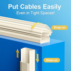 Yecaye TV Cord Hider, 42In Large Cable Hider Beige, Wire Covers for 4 Cords, Wire Hiders for TV on Wall, Cable Raceway Concealer, W1.18in H0.6in, Beige