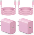 iPhone 17 16 15 Charger Fast Charging 6FT - 20W USB C Charger Block with 6FT Type C to C Cable Compatible with iPhone 17/17 Pro/17 Pro Max/Air/16/16e/15, iPad Pro, iPad Air (Pink)