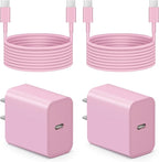 iPhone 17 16 15 Charger Fast Charging 6FT - 20W USB C Charger Block with 6FT Type C to C Cable Compatible with iPhone 17/17 Pro/17 Pro Max/Air/16/16e/15, iPad Pro, iPad Air (Pink)