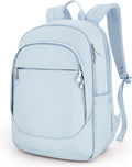 LIGHT FLIGHT Travel Laptop Backpack Women, 15.6 Inch Laptop Backpack with USB Charging Hole, Water Resistant College Bookbag, Black Computer Backpacks for Work,Light Blue