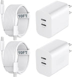 iPhone 17 16 15 Charger Fast Charging Cord 10FT Long USB C Charging Cable with 20W Type C Charger Block for iPhone 17 Pro Max/17 Pro/17/Air, 16 15 Pro Max/16 15 Pro/16 15,iPad Pro/Air, Android Phone