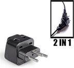 OREI USA to Switzerland Plug Adapter - Type J Adapter Compatible with Switzerland, Rwanda, Liechtenstein - 2 in 1 Swiss Plug Adapter - CE Certified - RoHS Compliant - 2 Pack - Black Color