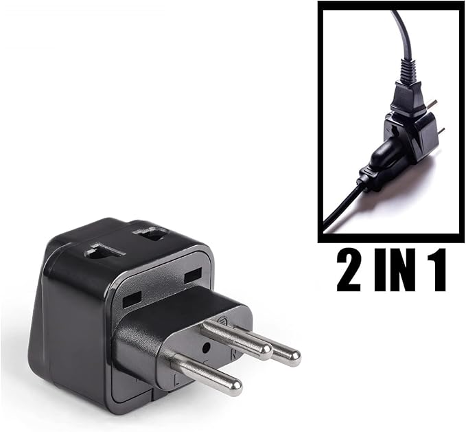 OREI Switzerland Power Plug Adapter, 2 in 1 USA Grounded Connection - Universal Socket - Type J - 4 Pack - Perfect for Cell Phones, Laptops, Chargers & More