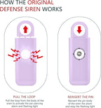 Thopeb– Personal Safety Alarm for Women–135dB Siren, Strobe Light and Rechargeable - Safety Alarm Keychain for Women (Purple)