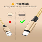 IDISON USB C Multi Charging Cable [2Pack 4FT], 3 in 1 Charging Cable Nylon Braided USB-C Multiple Charger Cord with Type-C, Micro USB and IP Port for Cell Phones and More (Golden)