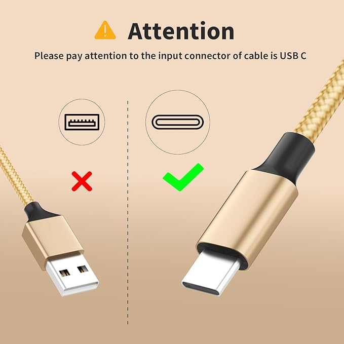 IDISON USB C Multi Charging Cable [2Pack 4FT], 3 in 1 Charging Cable Nylon Braided USB-C Multiple Charger Cord with Type-C, Micro USB and IP Port for Cell Phones and More (Golden)