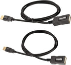 Amazon Basics 2-Pack USB-A 2.0 Extension Cable, Male to Female, Gold-Plated Connectors, 480Mbps Transfer Speed, 3.3 Foot, Black
