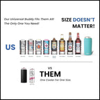 Frost Buddy Universal Buddy Can Cooler - Fits All - For Regular 12 & 16 oz or Slim-Size Bottles - Insulated Double-Walled Stainless Steel (Merica)