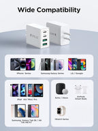 [2-Pack] USB C Wall Charger Block, 40W 4-Port USB C Super Fast Charger Dual Port PD Power Adapter+QC Wall Plug Multiport Type C Brick Cube Compatible with iPhone 15 14 13 12 11 Pro XR XS 8 7, Samsung