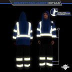 SKSAFETY Hi Vis Safety Rain Jacket for Men, Construction Work Rain Gear Heavy Duty Class 3 Rain Coat Waterproof Lightweight