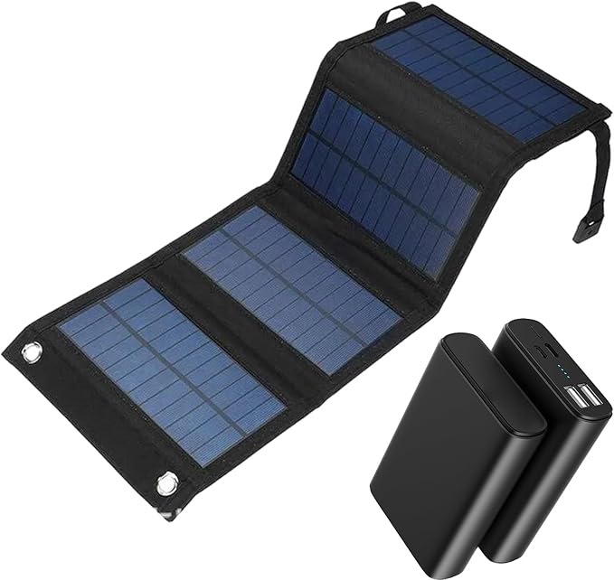 USB Solar Charging Panel - Camping Solar Panel Charger, Travel Solars Bank with USB Output | Compact Solars Charger, Outdoor Hiking Stellar Charging Device for Picnic, Backpacking, Fishing Trips