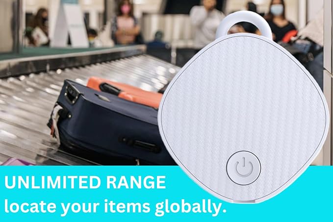 Unlimited Range GPS Tracking Device Item Locator for Car, Purse, Pet, Key Work with Apple Findmy No 3rd App Needed (White)