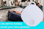 Unlimited Range GPS Tracking Device Item Locator for Car, Purse, Pet, Key Work with Apple Findmy No 3rd App Needed (White)