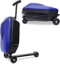 2-in-1 Ride-On Scooter Suitcase, 20” Foldable Hardshell Carry-On Luggage for Travel, Lightweight Kids Scooter Bag with Wheels