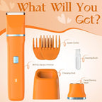 Electric Razor for Women Men - Wet Dry Shave, Waterproof Bikini Trimmer, Pubic Hair Removal Shaver with Hypoallergenic Ceramic Blades, Facial & Body Groomer, USB Recharge, Birthday Gifts - Orange