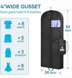 KIMBORA 54" Garment Bag for Travel, Gusseted Suit Bags for Men With Handle Garment Bags for Hanging Clothes Storage Suit Cover for Dress, Coats, Jackets, Shirts