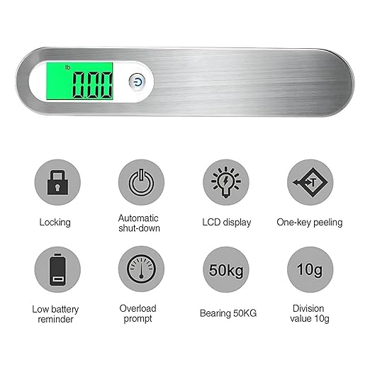 Luggage Weight Scale, 5pcs Portable Digital Hanging Scale LCD Luggage Suitcase Baggage Weight Balance Travel Electronic Scale with Belt 50kg/110lb,for Travel