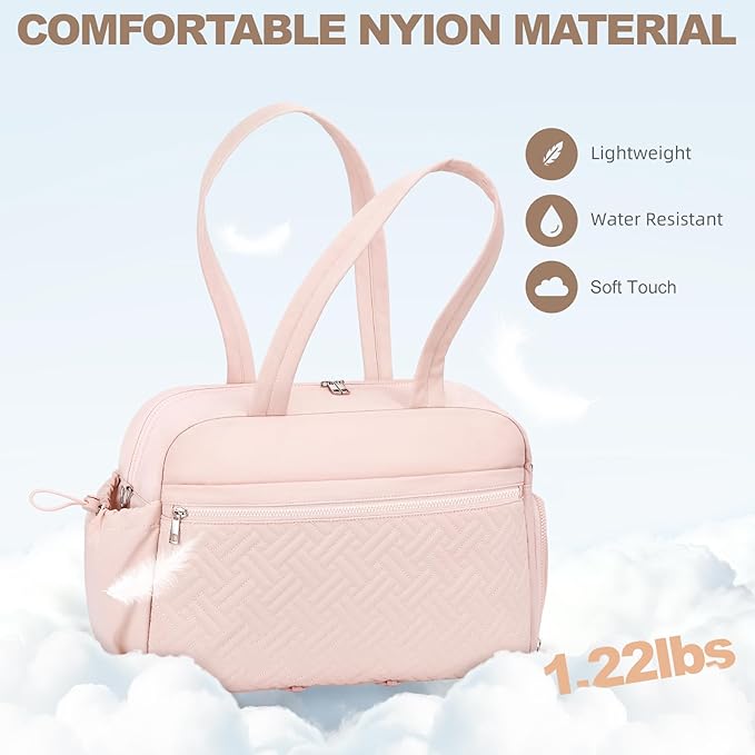 SYTRAH Gym Bag for Women, Lightweight Workout Duffle Bag with Shoe & Wet Separation for Gym, Yoga, Travel & Overnight, Stylish Sports Bag with Adjustable Shoulder Strap Pink