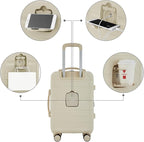 French Connection St. Martin Carry-On Luggage with Cup Holder/USB Ports, Whitecap Gray