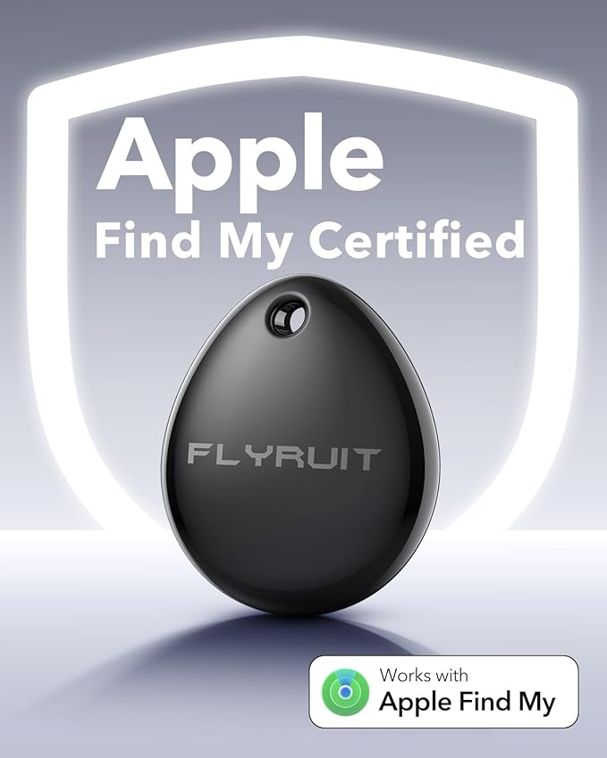 Air Tracker Tags-4 Pack for Apple Find My (iOS Only), Official MFi Certified, Mini Bluetooth Key Finder Locator with Sound, Smart Luggage Tracker for iPhone, Suitcases, Backpack, Wallet, Bike