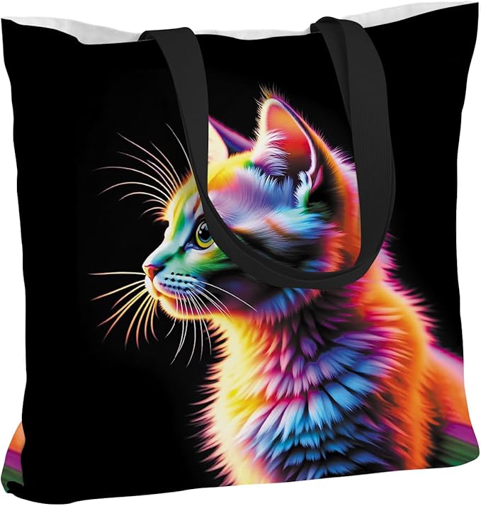 ANNA QUEEN Cat Tote Bag Shoulder Bag Handle Bag for Gym Yoga Picnic Beach Kitchen Reusable