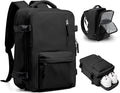 WONHOX Travel Backpack Women,Carry On Backpack Flight Approved 18x14x8 inches Bag Spirit Airlines Personal ltem,College Sports Hiking Rucksack Waterproof Casual Daypack Laptop Blackpack Men,Black