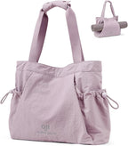 Gym Tote Bag for Women, Lightweight Yoga Mat Bag with Wet Dry Storage Pocket & Multi Pockets