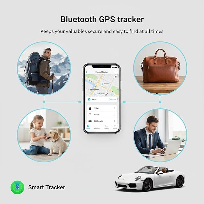 No Subscription GPS Tracker for Vehicles Work with Find My(iOS Only) Real-Time Mini Tracker Tags Global Coverage Hidden Car Location Tracking Tags Device with Magnetic Case No Monthly Fee Required
