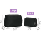 Narwey Travel Cosmetic Bag Organizer Toiletry Bag Make Up Bags with Compartments for Women Girls (Large, Black)